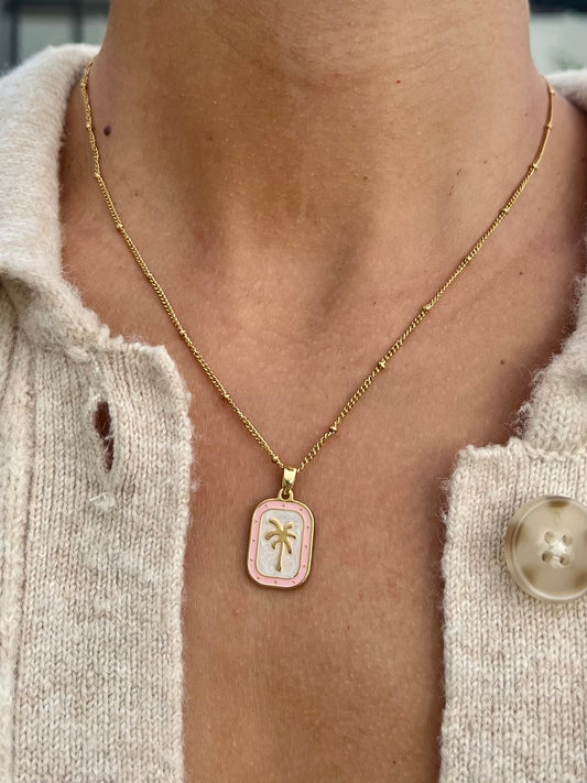 Palms Necklace - Pink
