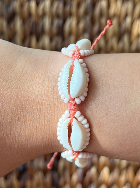 Cowrie Flower Bracelet - Rust
