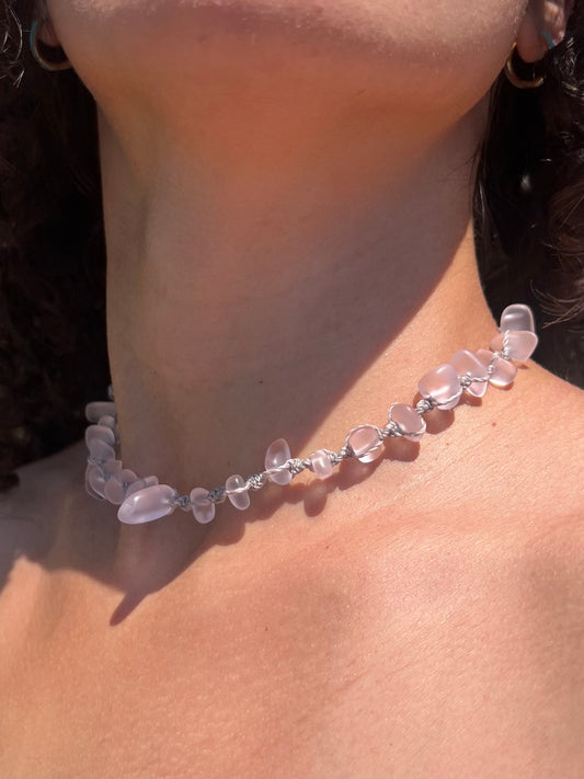 Pink Sea Glass Necklace