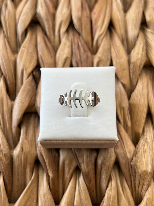 Fishbone Ring - Silver