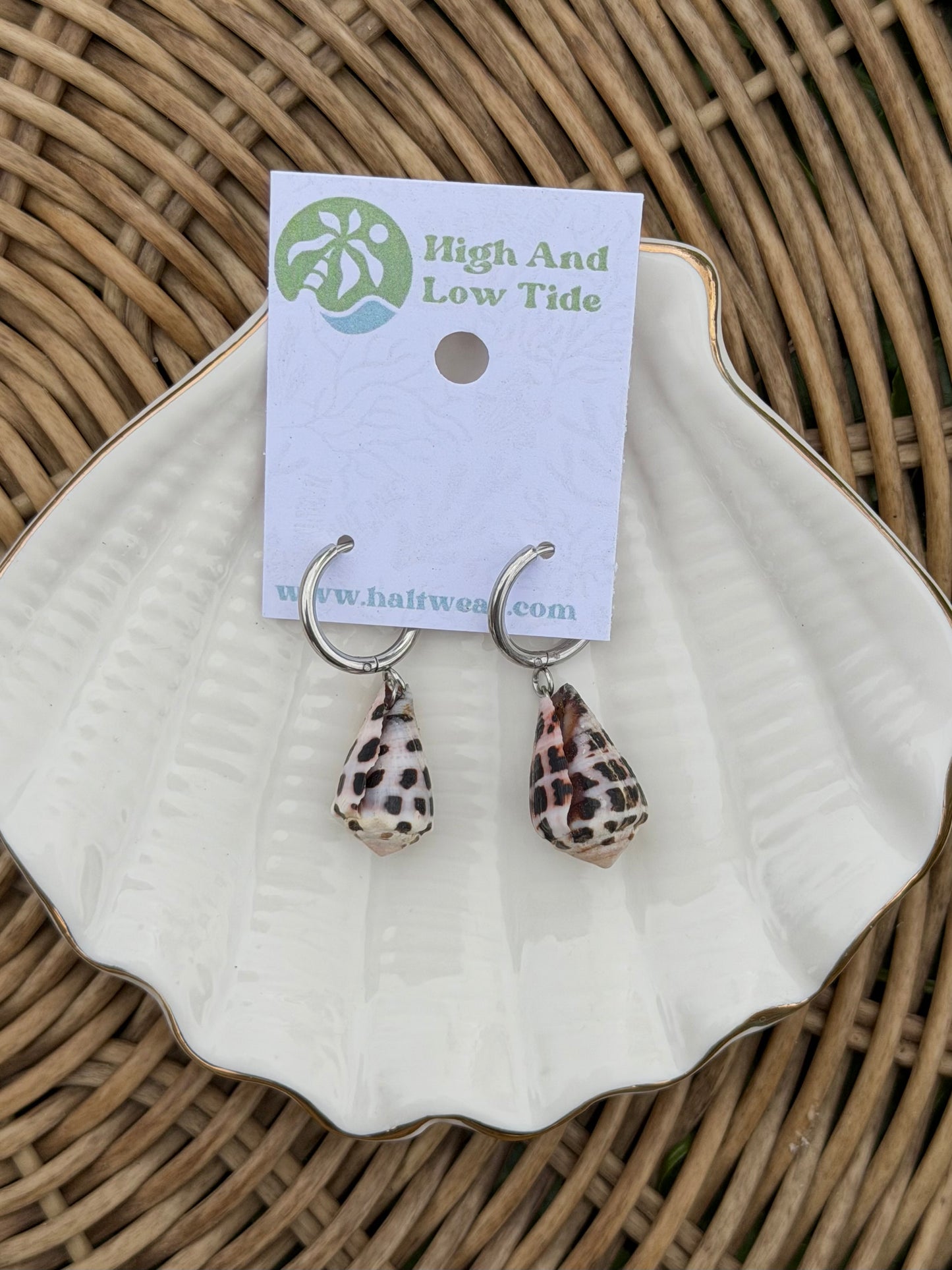 Hebrew Cone Shell Earrings - Silver