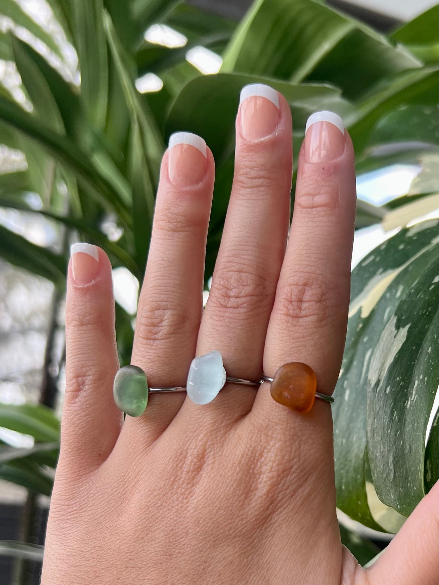 Sea Glass Rings - Silver