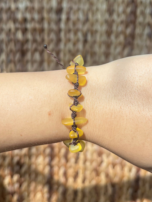 Sea Glass Bracelet - Yellow