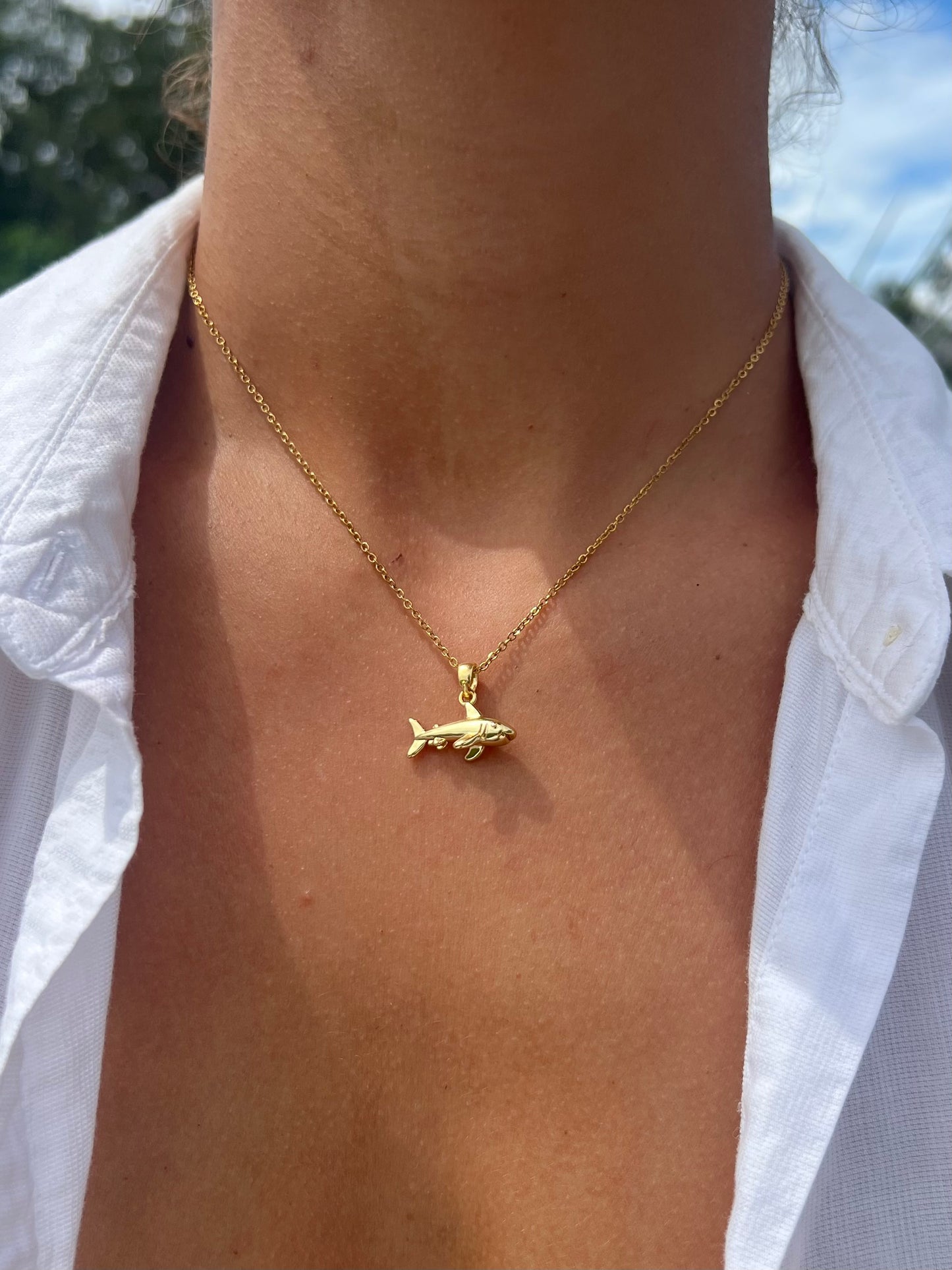 Gold Shark Necklace