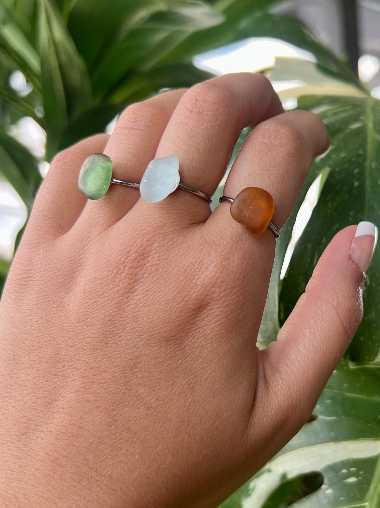Sea Glass Rings - Silver