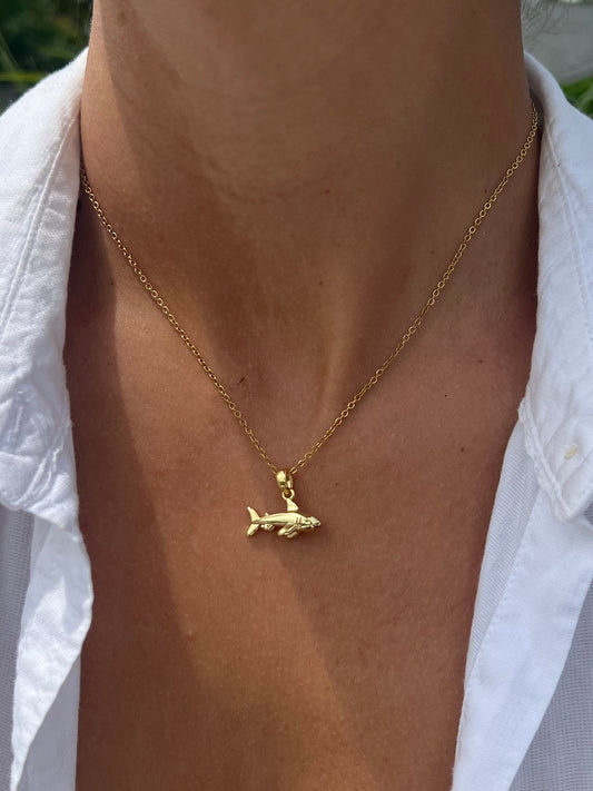 Gold Shark Necklace
