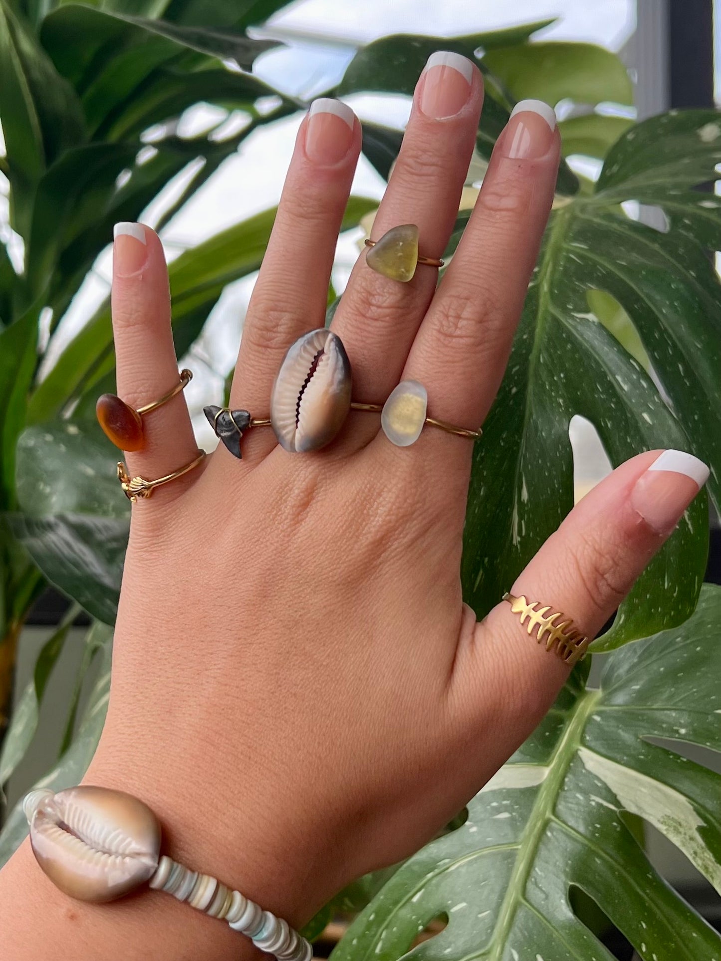 Sea Glass Rings - Gold