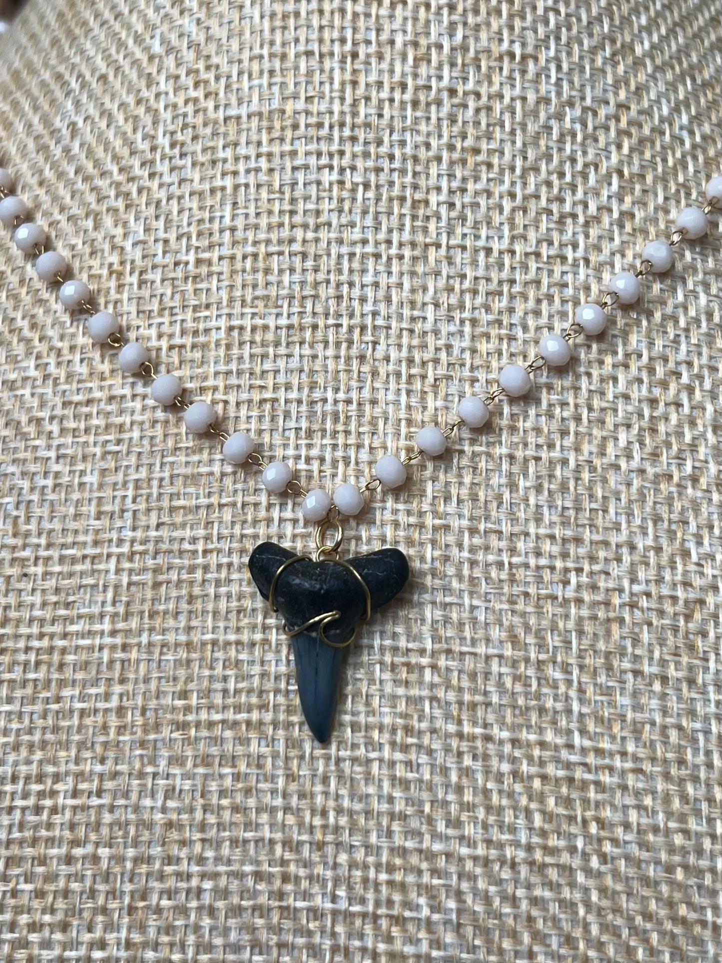 Wave Shark Tooth Beaded Necklace