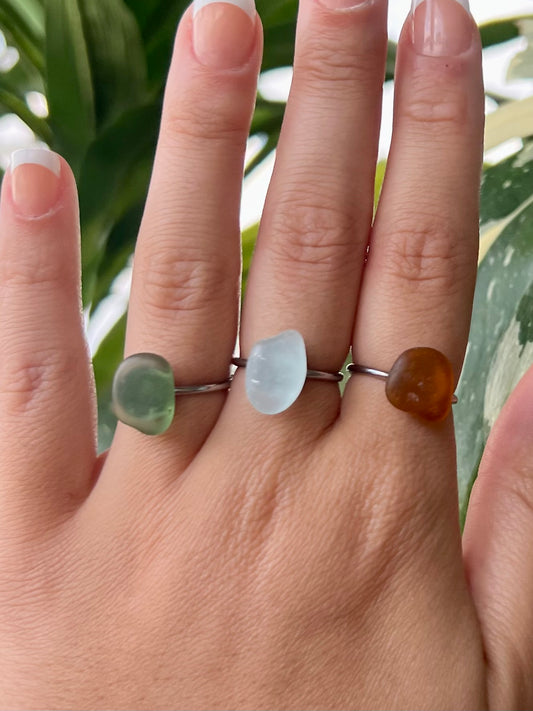 Sea Glass Rings - Silver