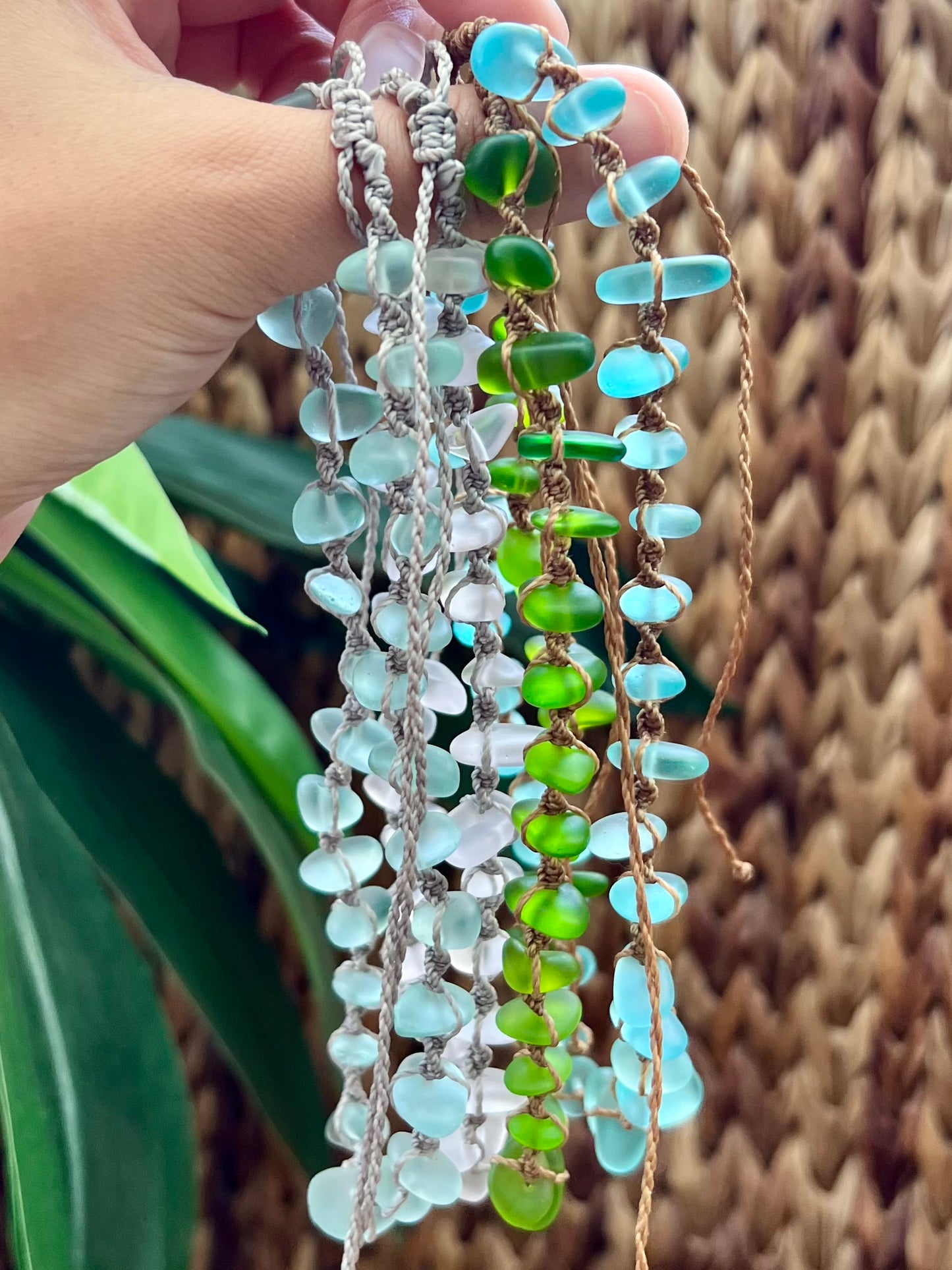 Blue Sea Glass Necklace