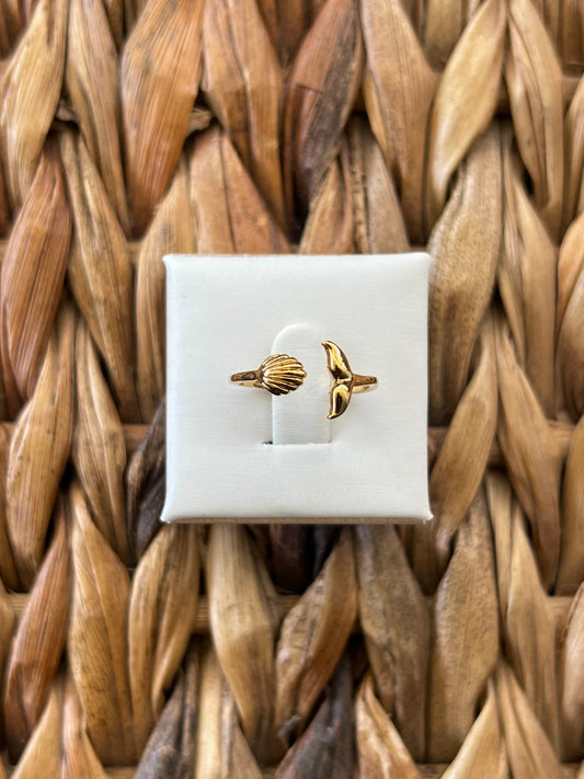 Whale Tail Ring - Gold