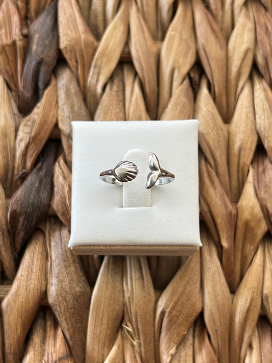 Whale Tail Ring - Silver