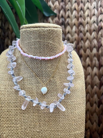 Pink Sea Glass Necklace