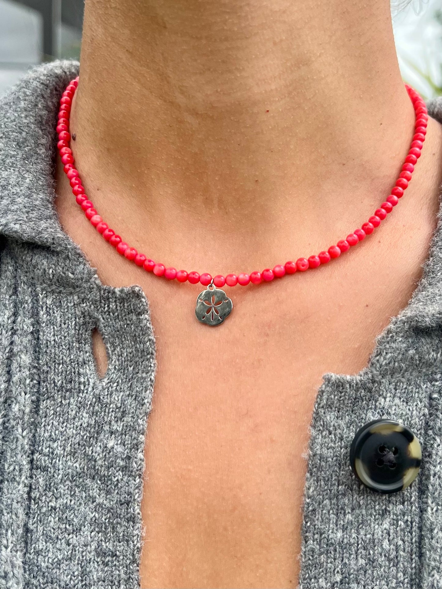 Silver Sand Dollar Necklace