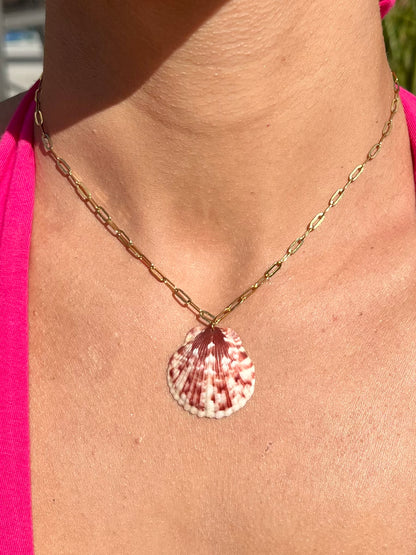 Scallop Paperclip Necklace