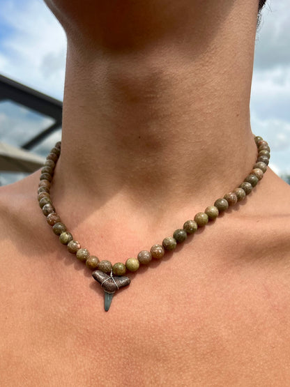 Chunky Shark Tooth Necklace - Green