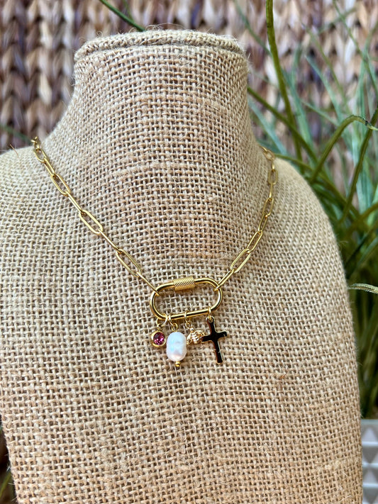 Cross Charm Stack Necklace